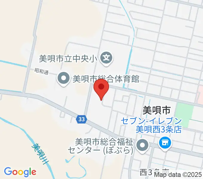 美唄市民会館の地図
