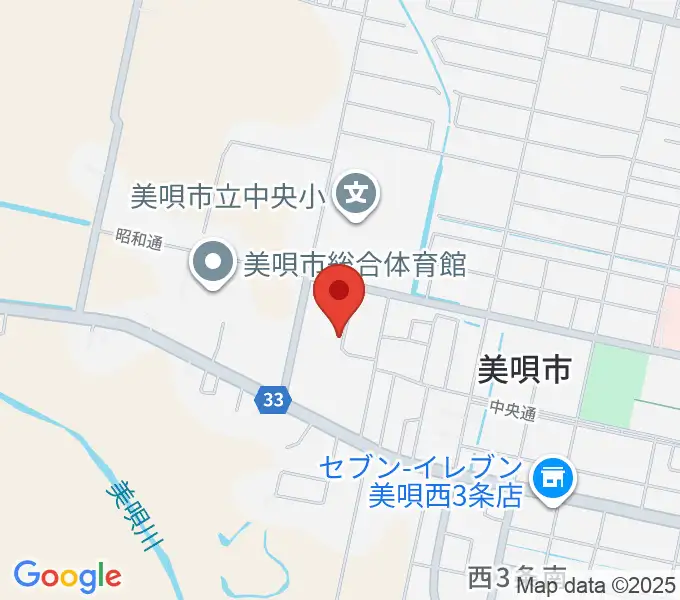 美唄市民会館の地図