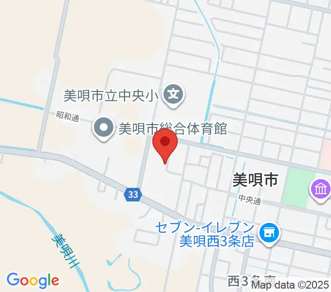 美唄市民会館の地図