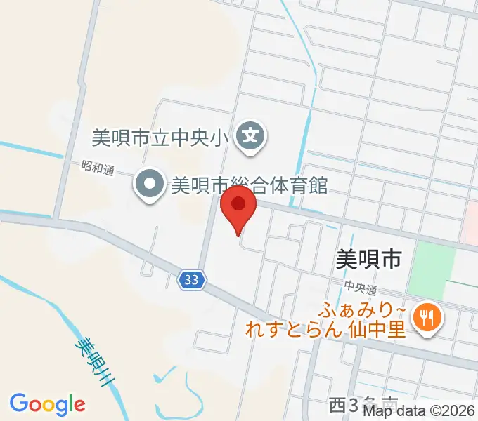 美唄市民会館の地図