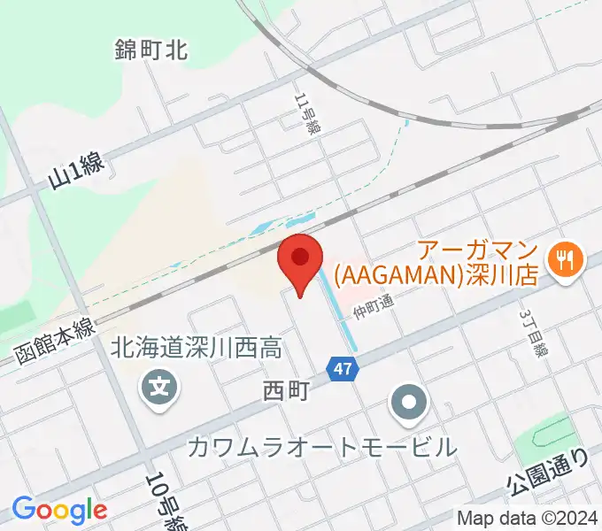 深川市生きがい文化センターの地図