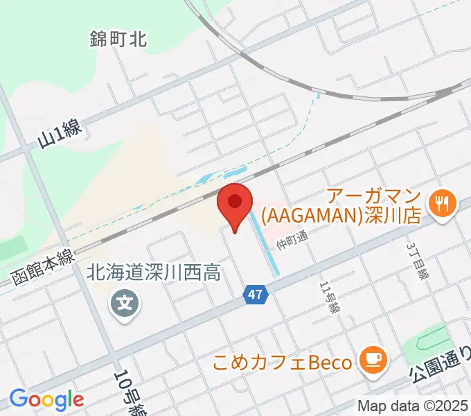 深川市生きがい文化センターの地図