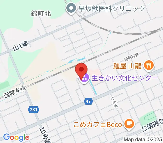 深川市生きがい文化センターの地図