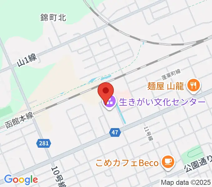 深川市生きがい文化センターの地図