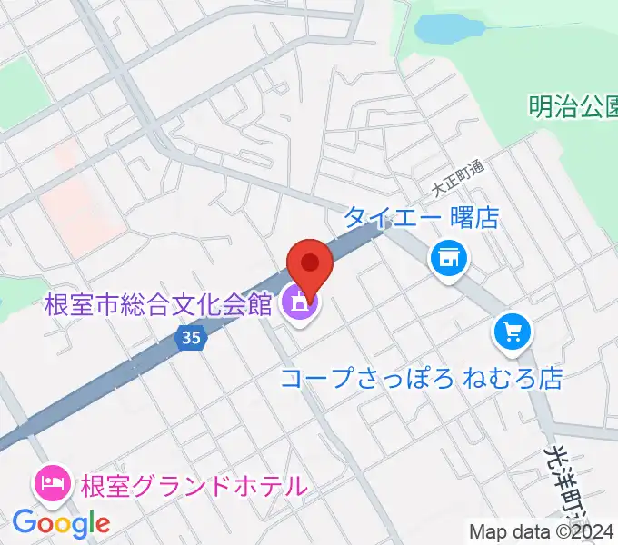 根室市総合文化会館の地図