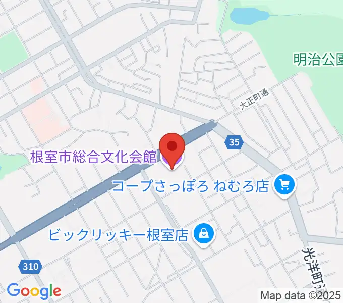 根室市総合文化会館の地図