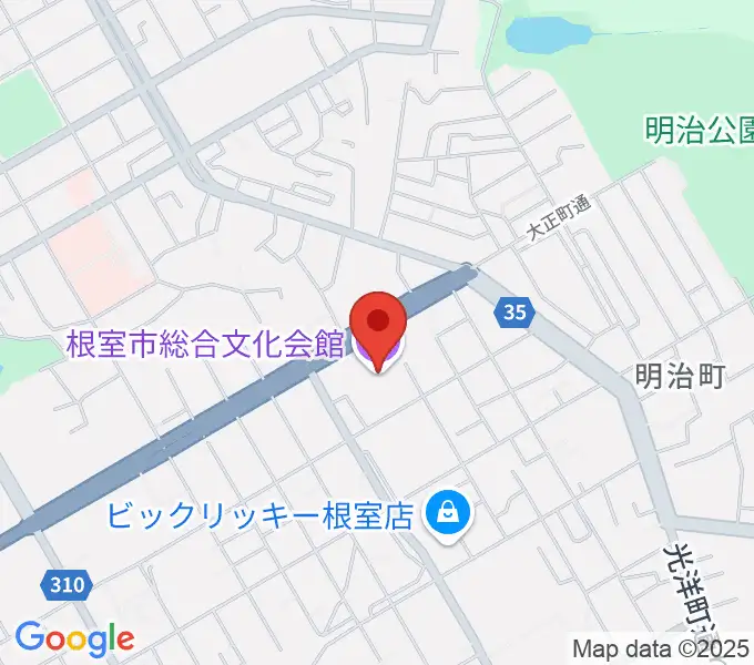 根室市総合文化会館の地図