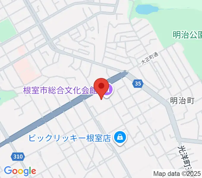 根室市総合文化会館の地図