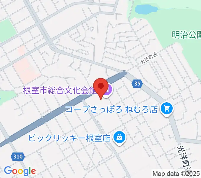根室市総合文化会館の地図