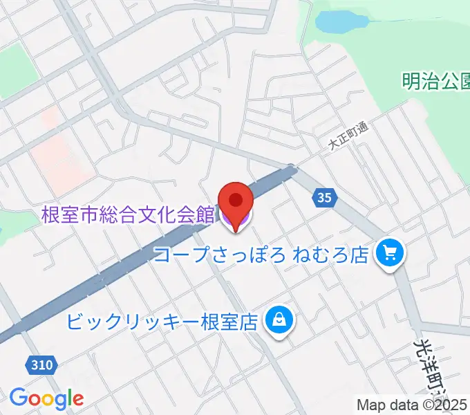 根室市総合文化会館の地図