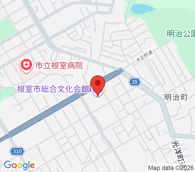根室市総合文化会館の地図