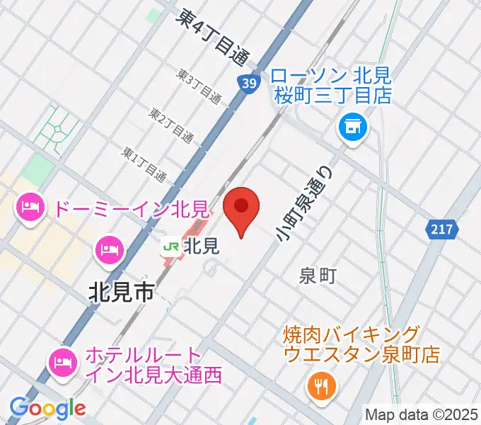 NiCC芸術文化ホールの地図