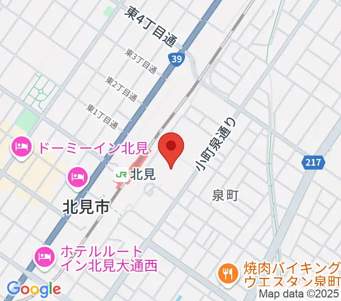 NiCC芸術文化ホールの地図