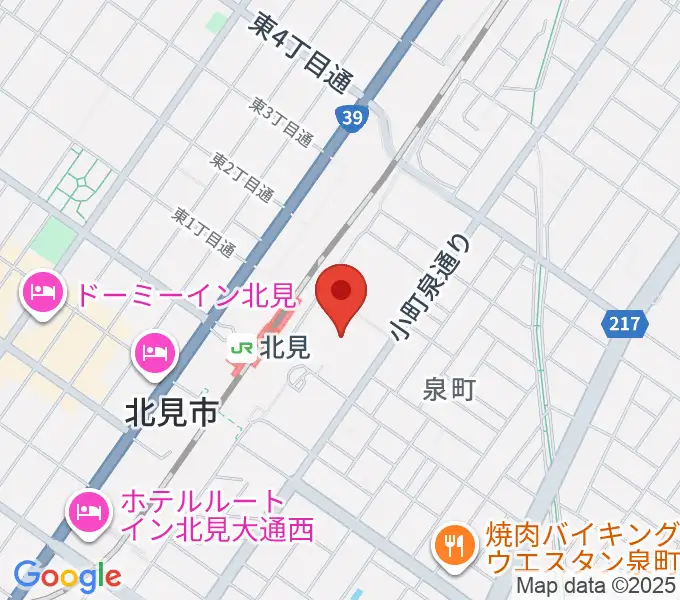NiCC芸術文化ホールの地図