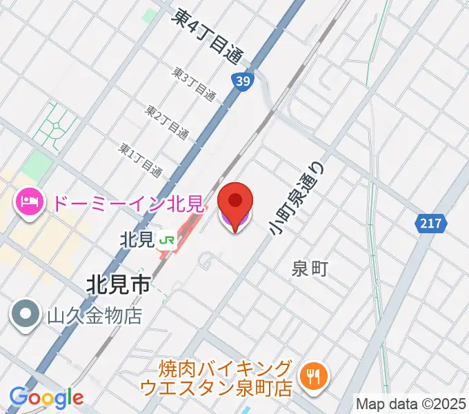 NiCC芸術文化ホールの地図