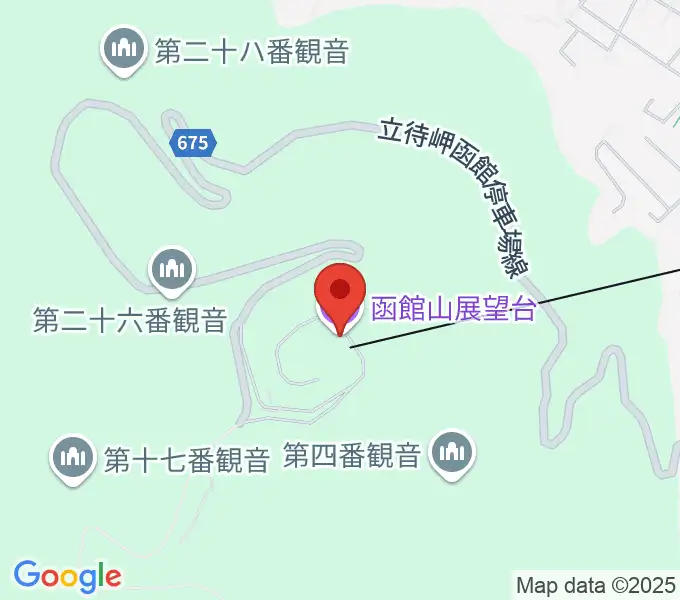函館山クレモナホールの地図