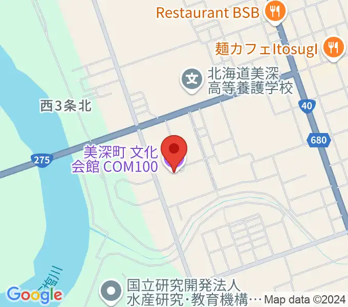 美深町文化会館COM100の地図