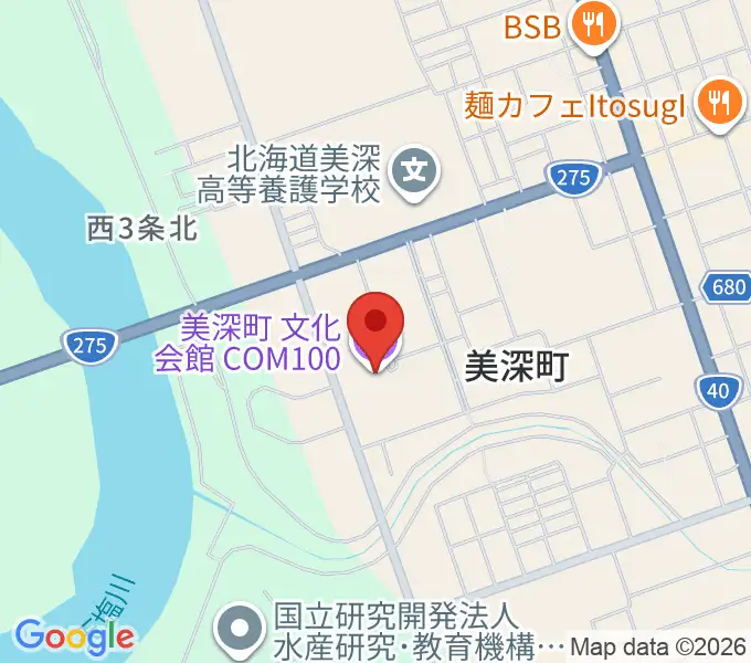 美深町文化会館COM100の地図