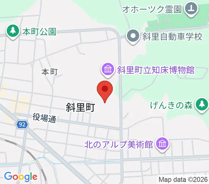 ゆめホール知床の地図