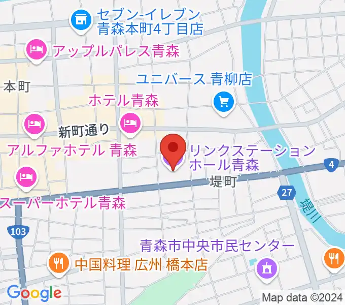 リンクステーションホール青森の地図