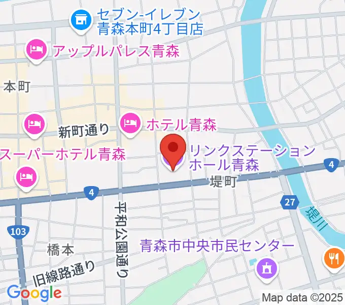 リンクステーションホール青森の地図