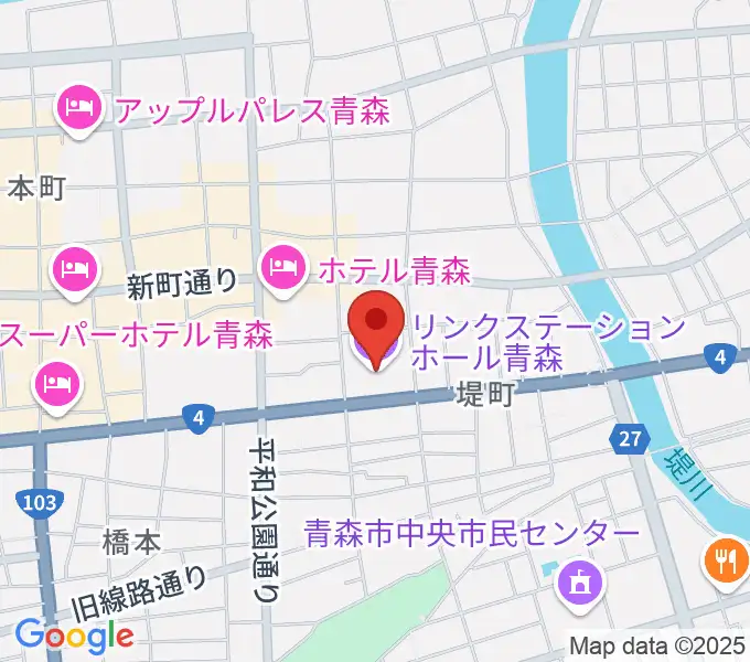 リンクステーションホール青森の地図