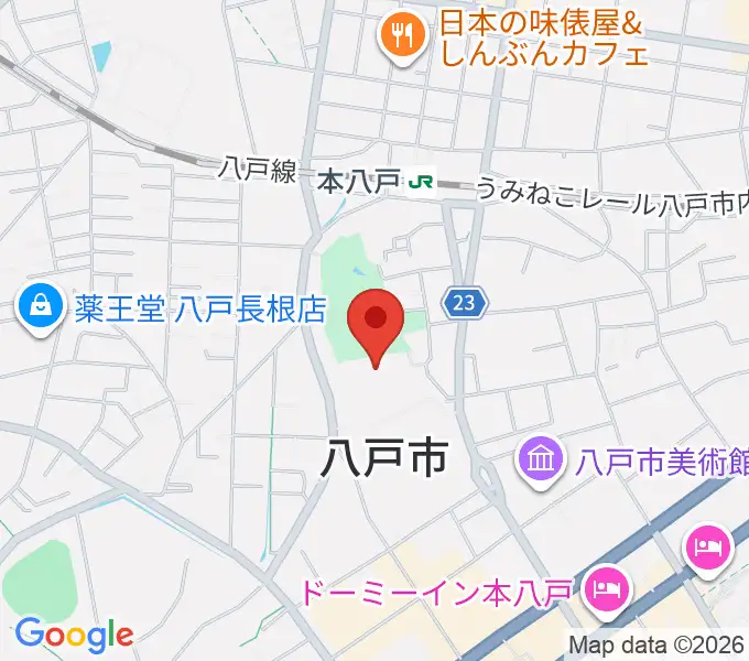 SG GROUPホールはちのへの地図