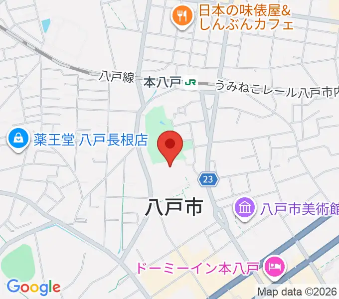 SG GROUPホールはちのへの地図