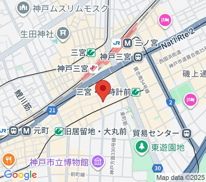 ベースオントップ三宮店の地図