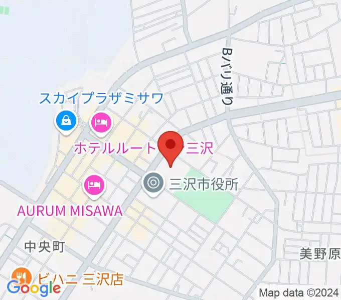 三沢市公会堂の地図