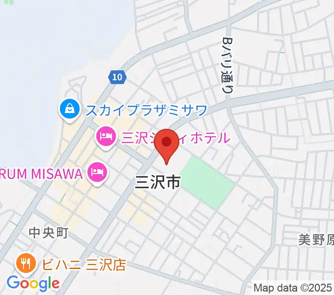 三沢市公会堂の地図