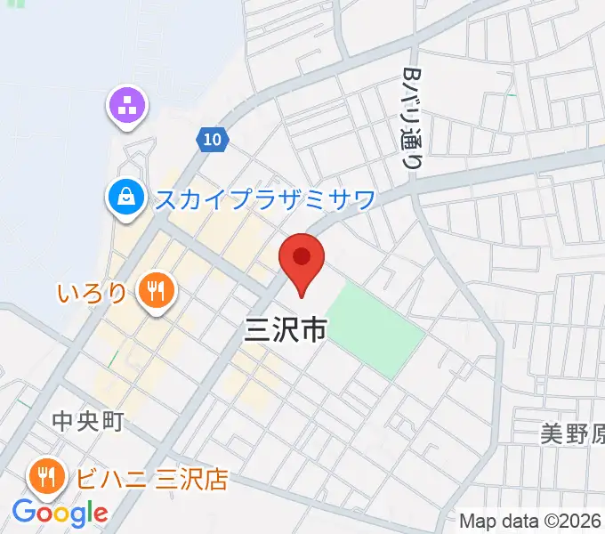 三沢市公会堂の地図