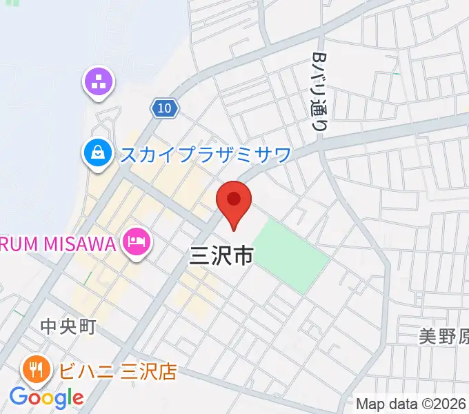 三沢市公会堂の地図