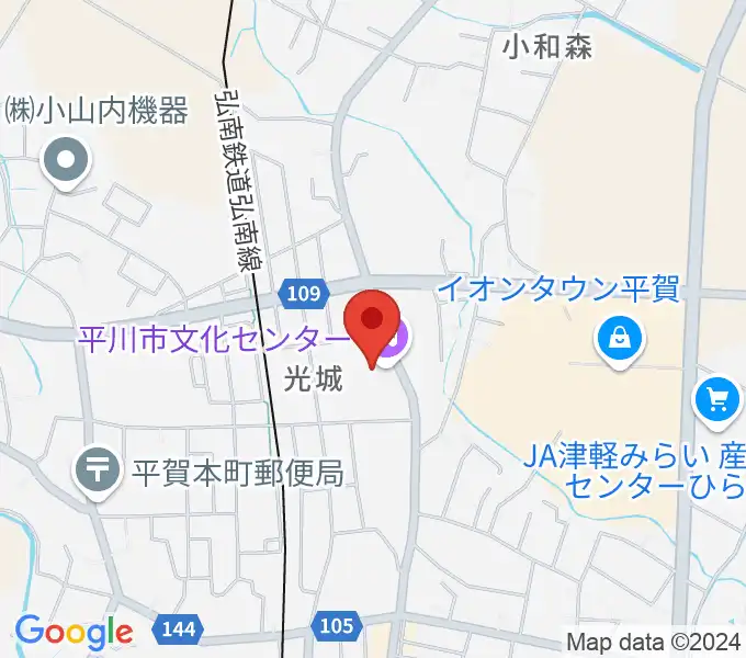 平川市文化センターの地図