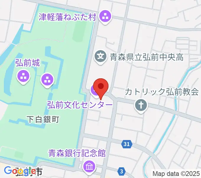 弘前文化センターの地図