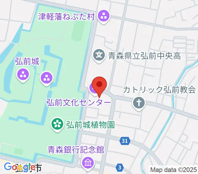 弘前文化センターの地図