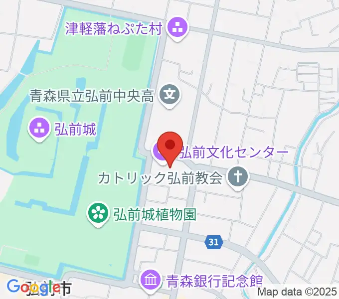 弘前文化センターの地図
