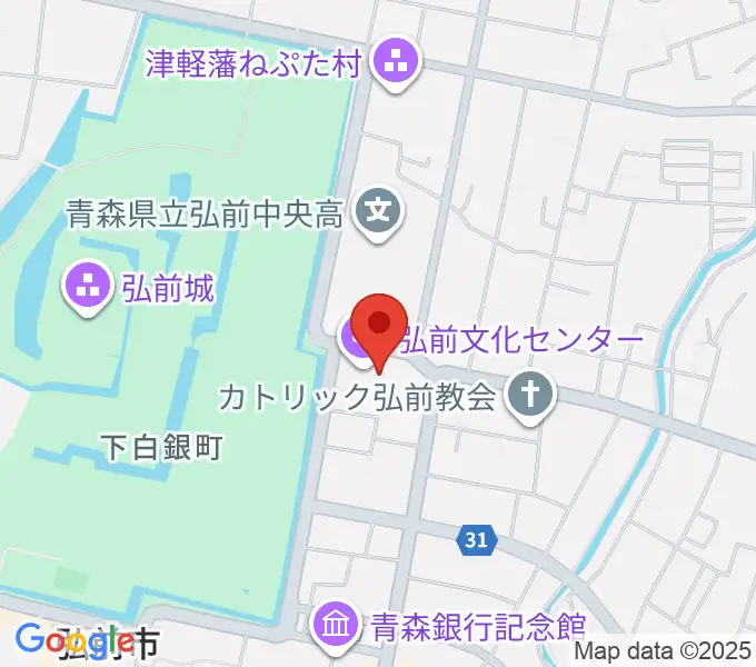 弘前文化センターの地図