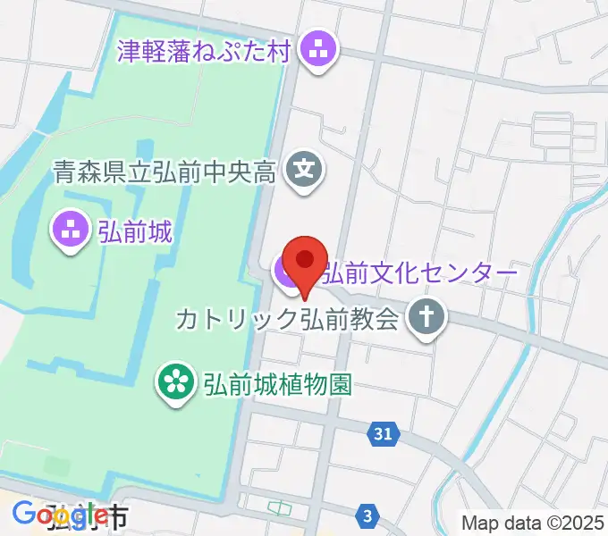 弘前文化センターの地図