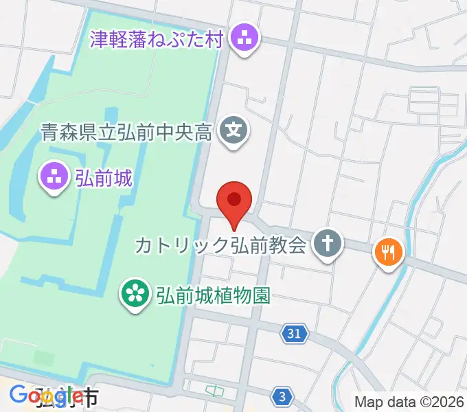 弘前文化センターの地図