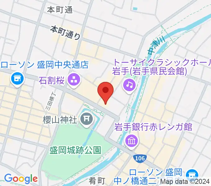 岩手県公会堂の地図