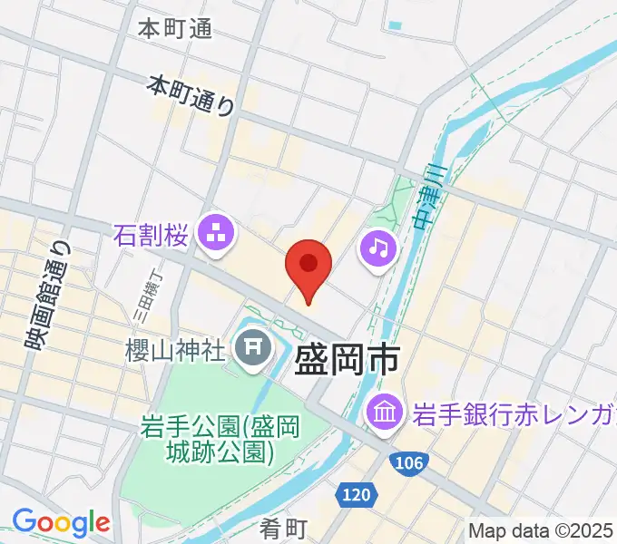 岩手県公会堂の地図
