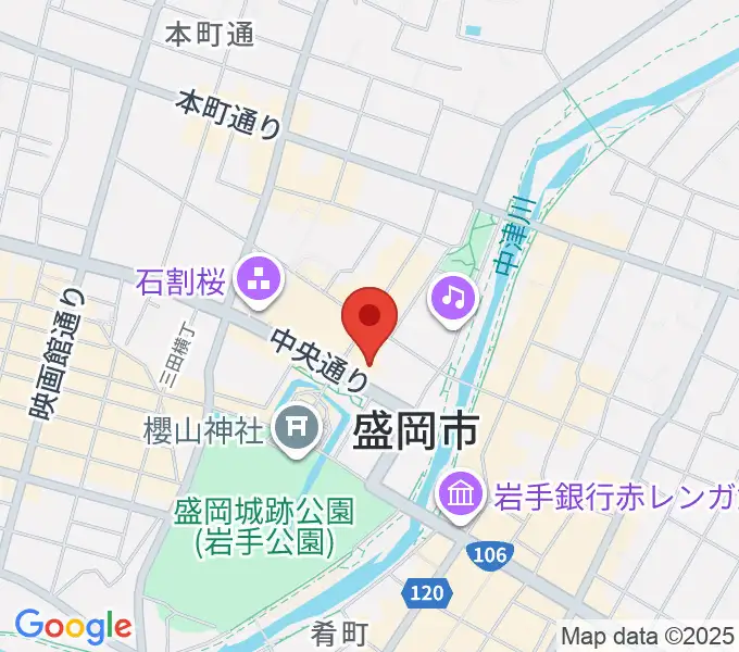 岩手県公会堂の地図