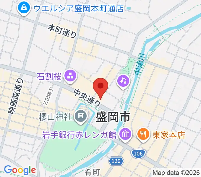 岩手県公会堂の地図