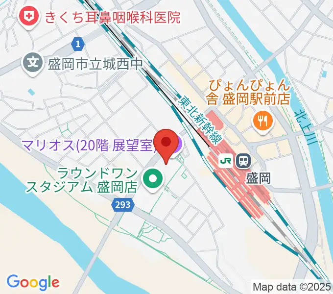 盛岡市民文化ホールの地図