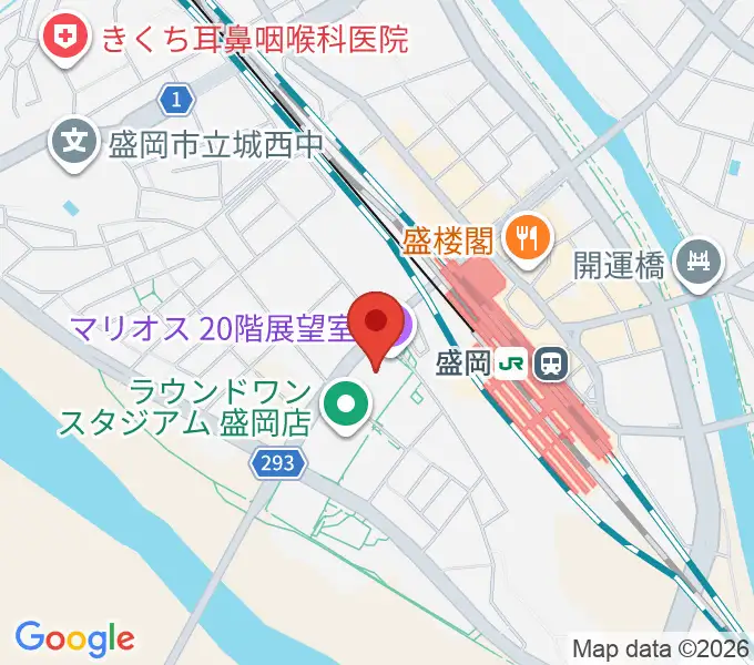 盛岡市民文化ホールの地図