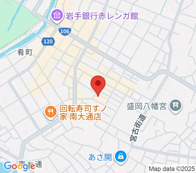 盛岡劇場・河南公民館の地図