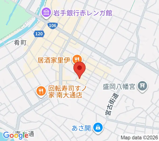 盛岡劇場・河南公民館の地図