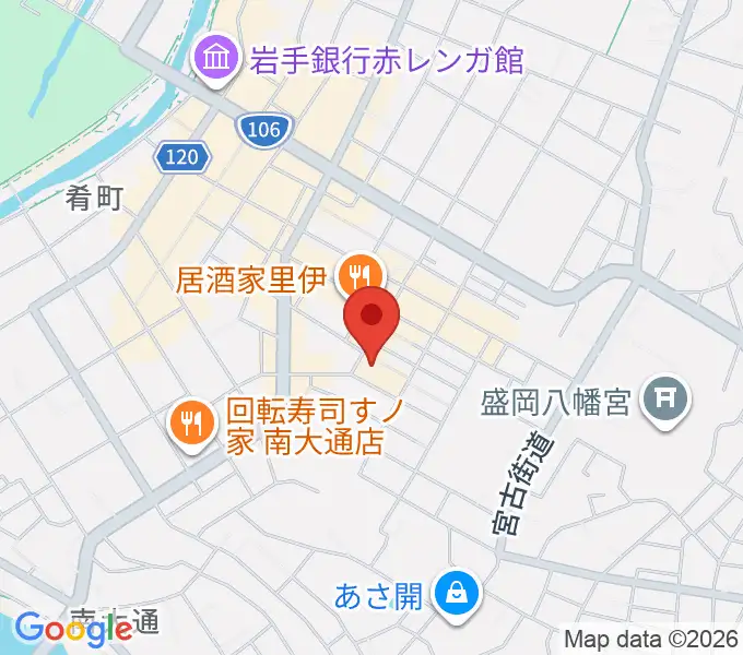 盛岡劇場・河南公民館の地図