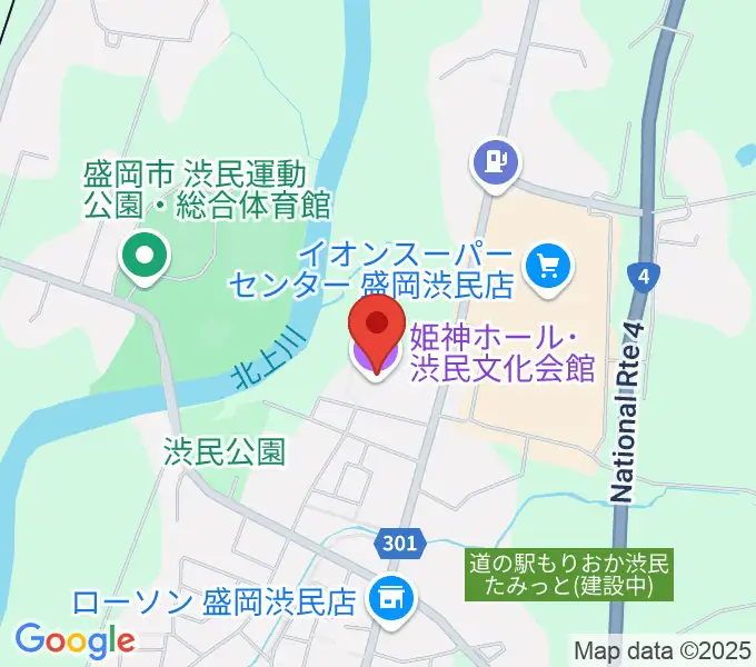 姫神ホールの地図
